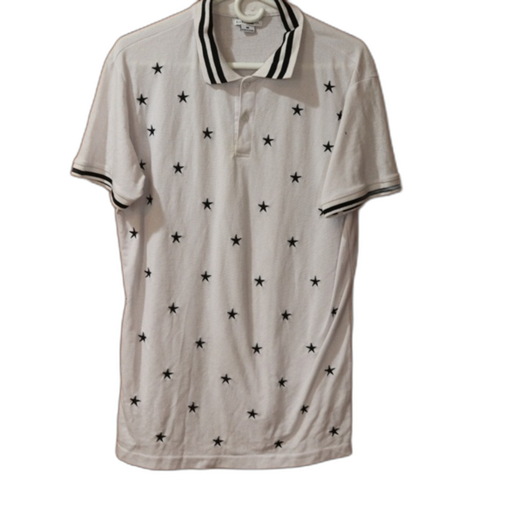 Fashion Nova Mens Star Print Polo Shirt Med